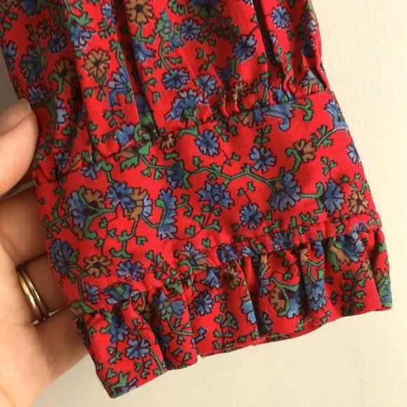 Vintage Red + Blue Flowered Frock - Picture 5 of 9